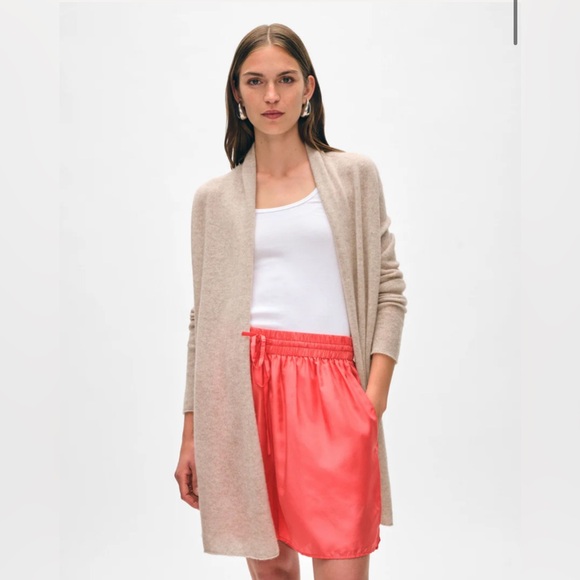 WHITE + WARREN Essential Cashmere Trapeze Cardigan *LIKE NEW* Size Sm $335 - Picture 2 of 15